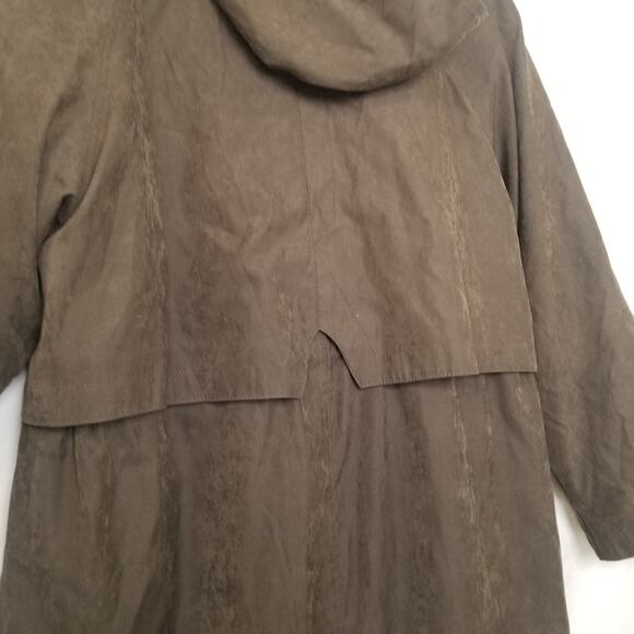 Gallo Women's Taupe Hooded Full Zip Trench Coat with Removable Lining Size 8 - Picture 8 of 16